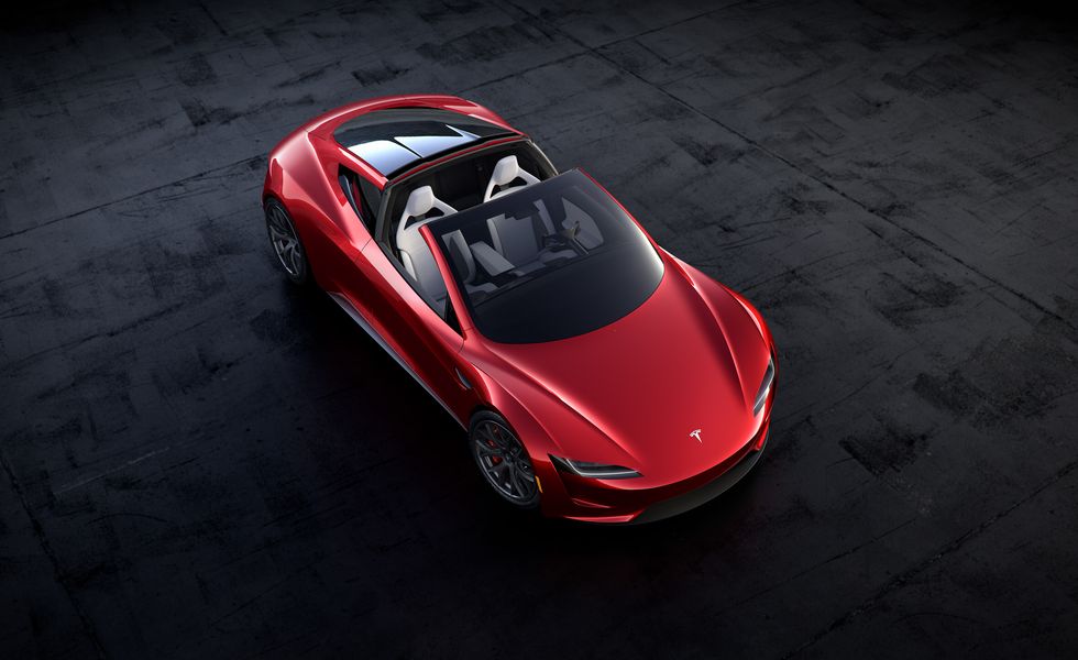 Une Tesla rouge