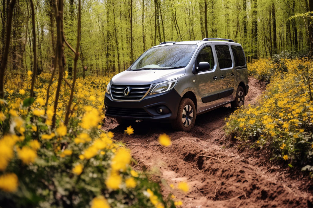 Une Renault dans la forêt