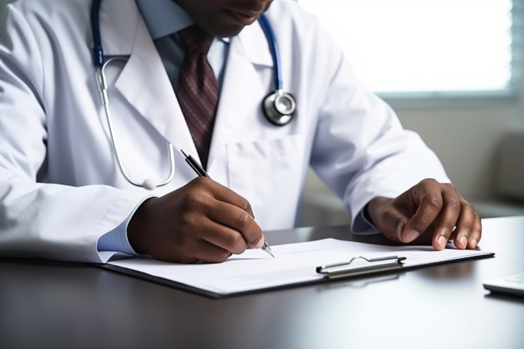 Un médecin qui fait passer une visite médicale