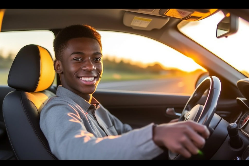 Un homme conduisant une voiture