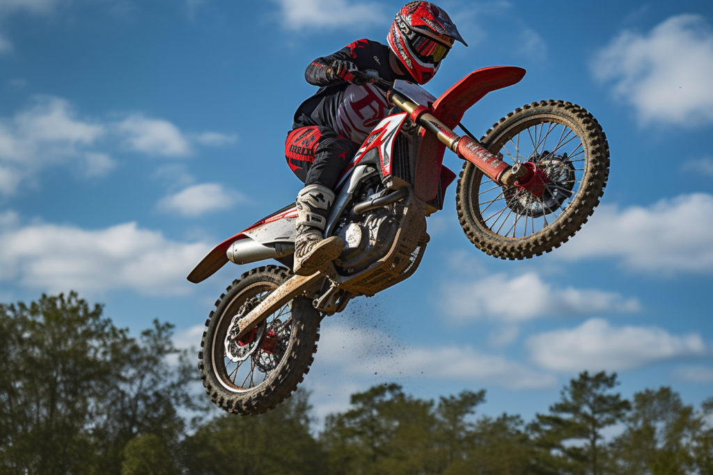 Une motocross en pleine figure