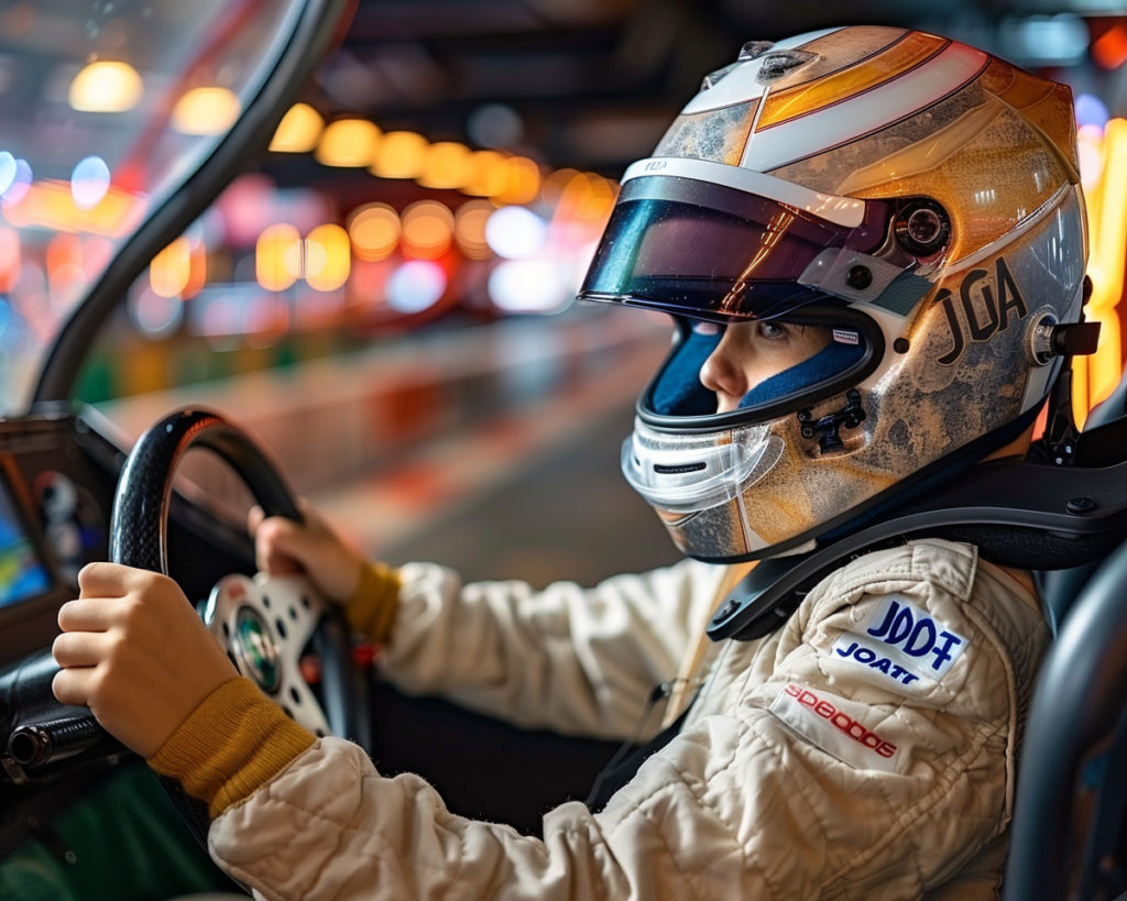 Un pilote dans son véhicule