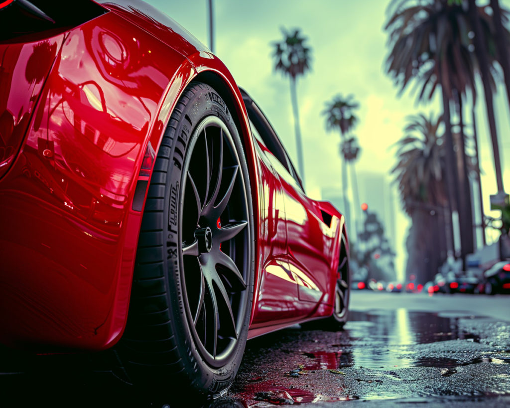 Une voiture rouge