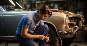 Pourquoi respecter le calendrier d’entretien imposé par le constructeur ? Une homme qui entretient sa voiture