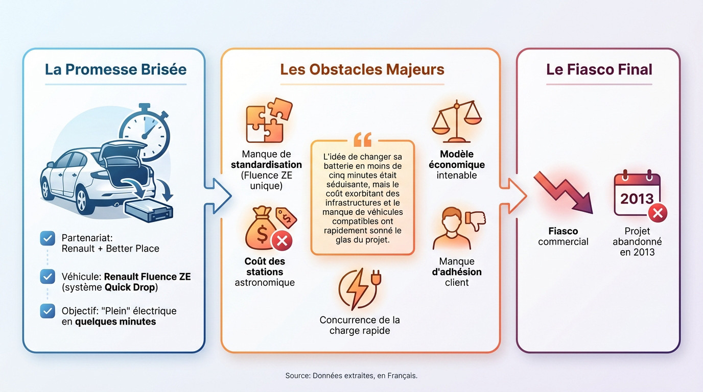 Station d'échange de batterie Better Place pour Renault Fluence ZE