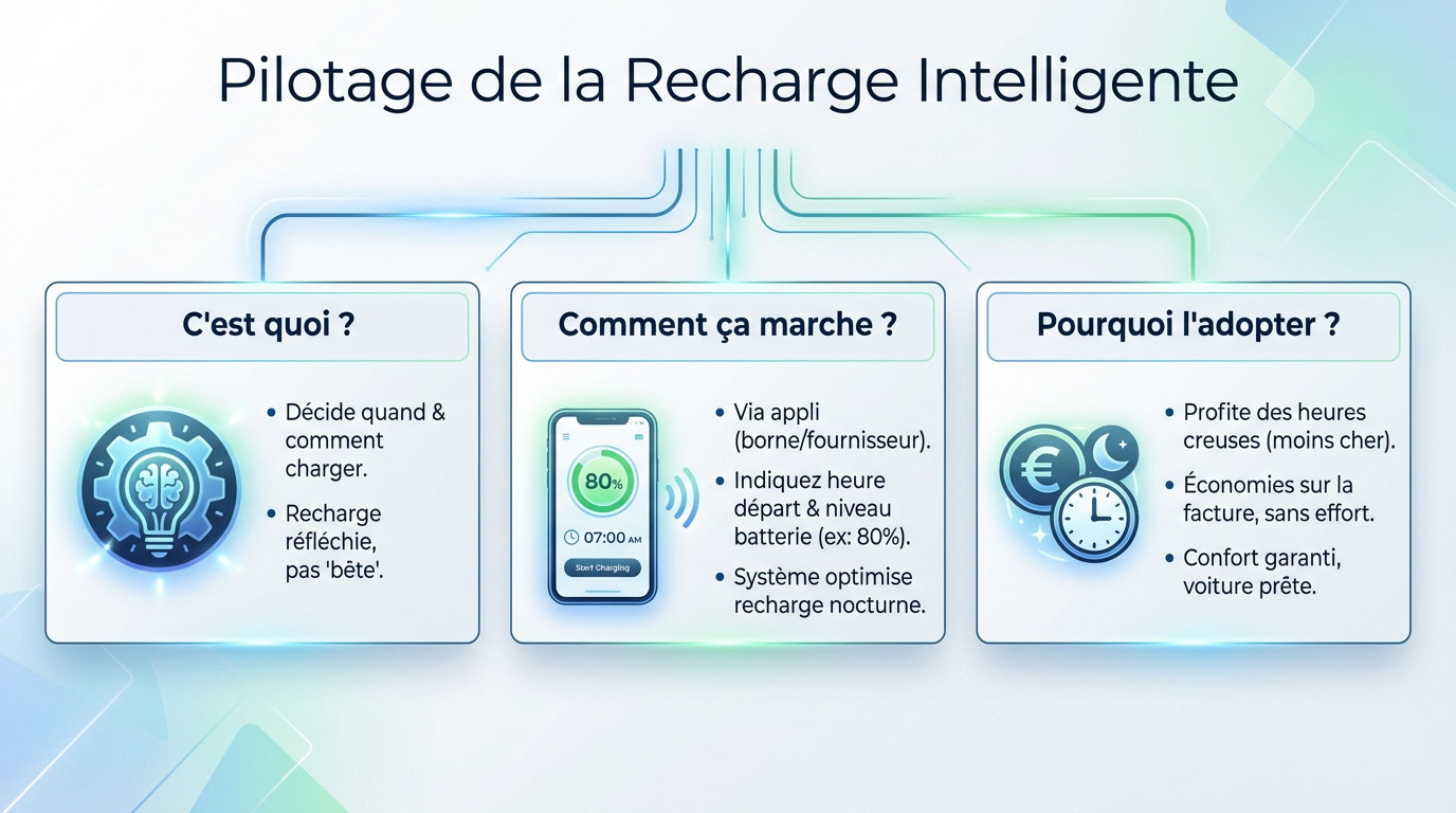 Borne de recharge intelligente pour véhicule électrique pilotée par smartphone