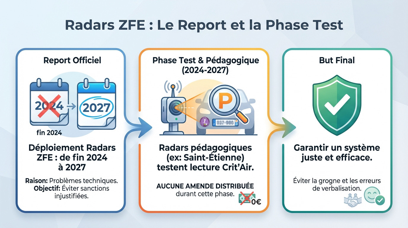 Contrôle automatisé des ZFE : report du déploiement des radars à 2027