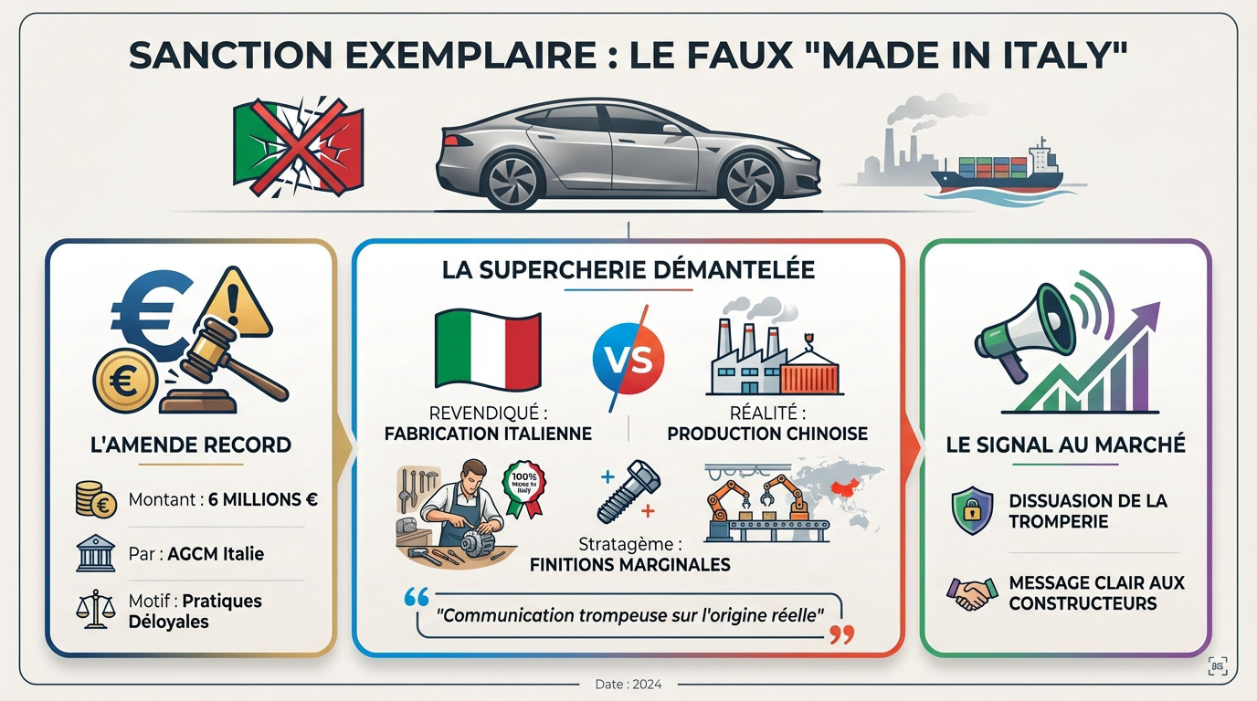 Amende record de 6 millions d'euros pour DR Automobiles sanctionnée pour faux made in Italy