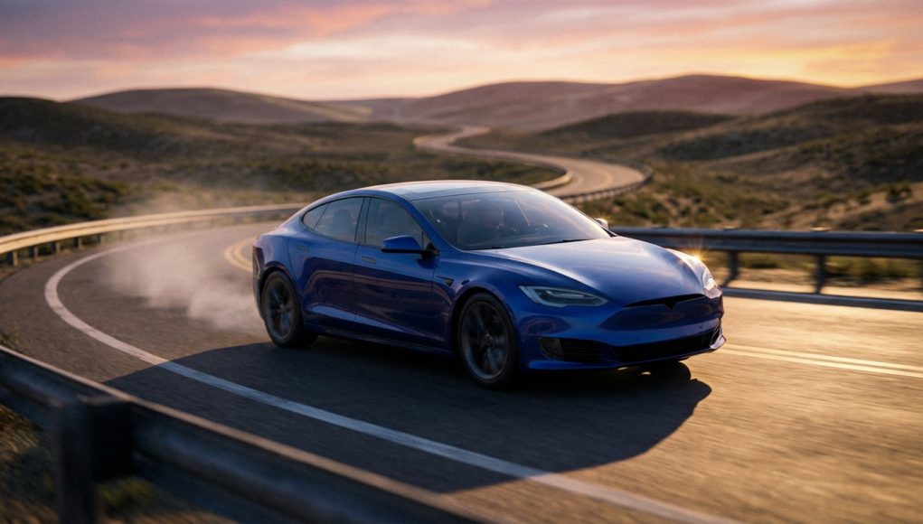 sleek-electric-sedan-on-winding-road-at-golden-hour