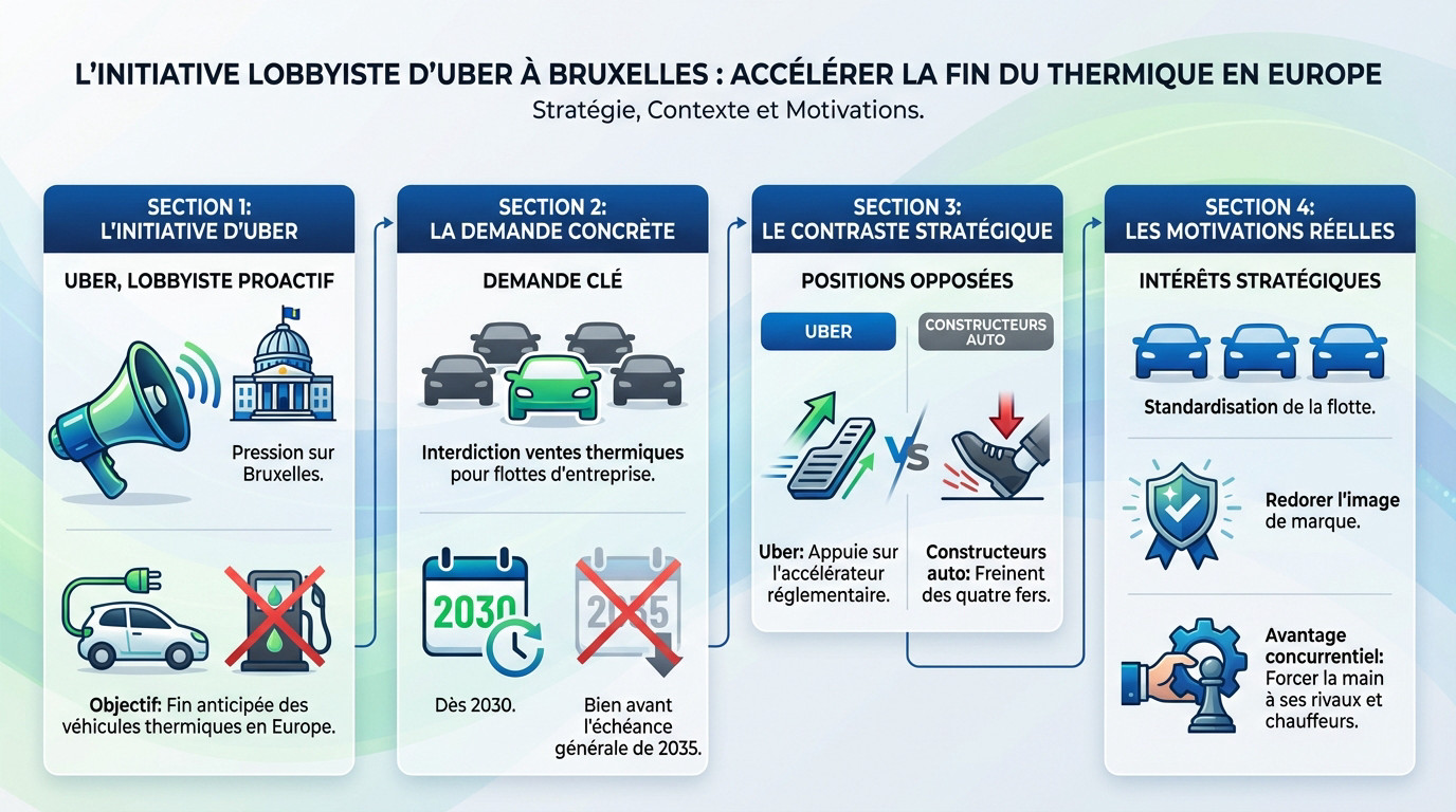 Uber fait pression à Bruxelles pour accélérer la fin des véhicules thermiques