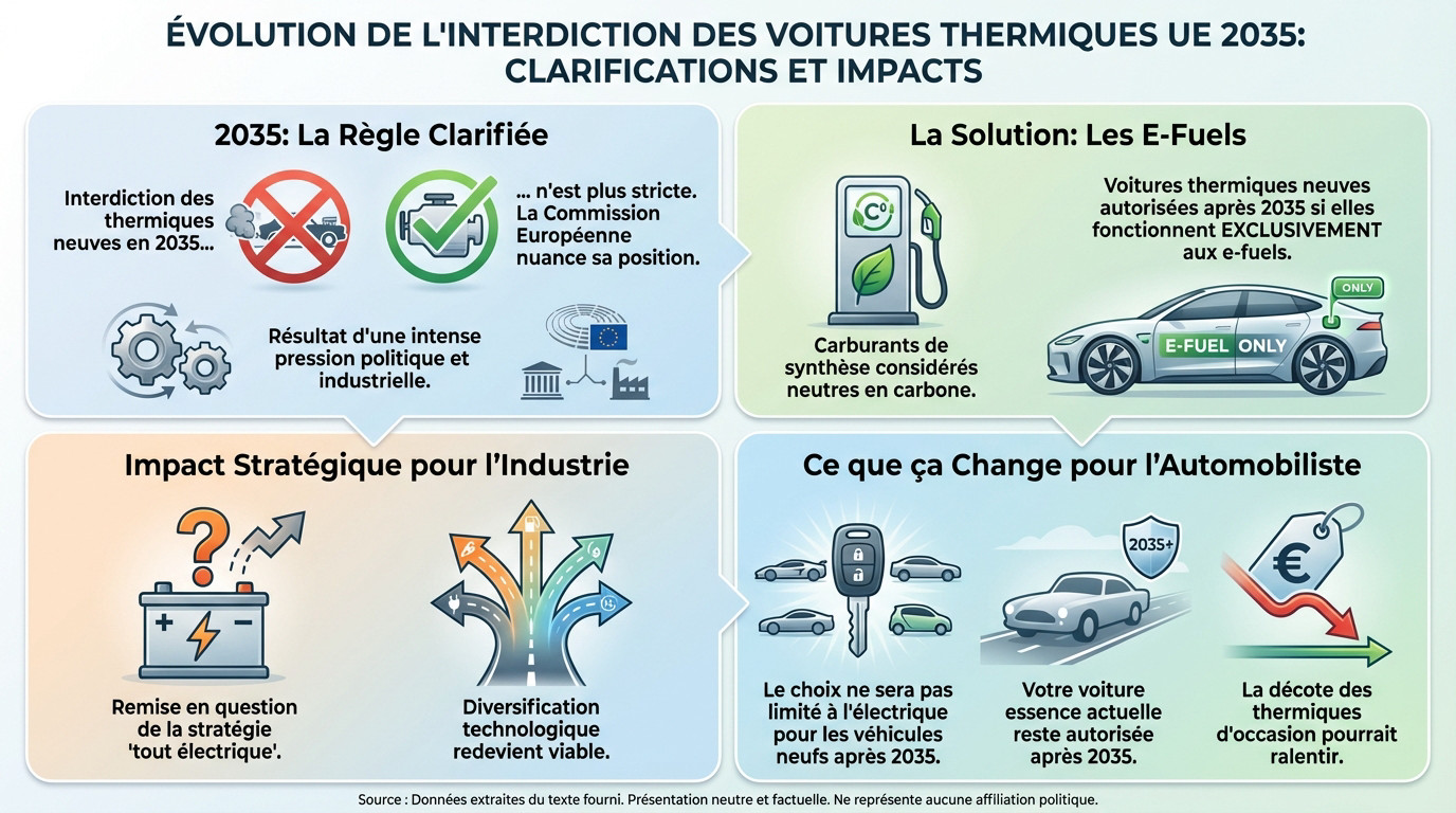 Moteur thermique et e-fuels : la révision de l'interdiction de 2035 par l'UE