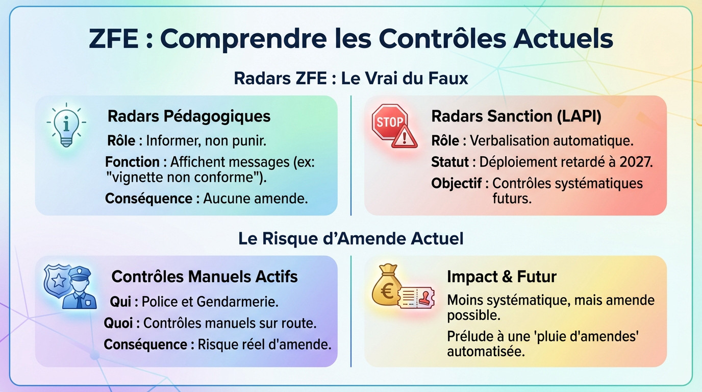 Contrôle manuel de police pour vérifier la vignette Crit'Air en zone ZFE