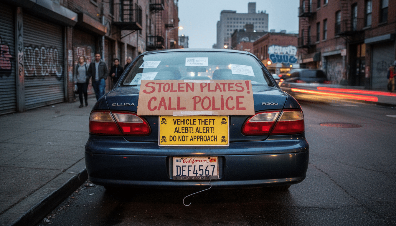 des automobilistes signalent le vol de leurs plaques d'immatriculation, remplacées à leur insu, et redoutent d'être mêlés à des activités criminelles.