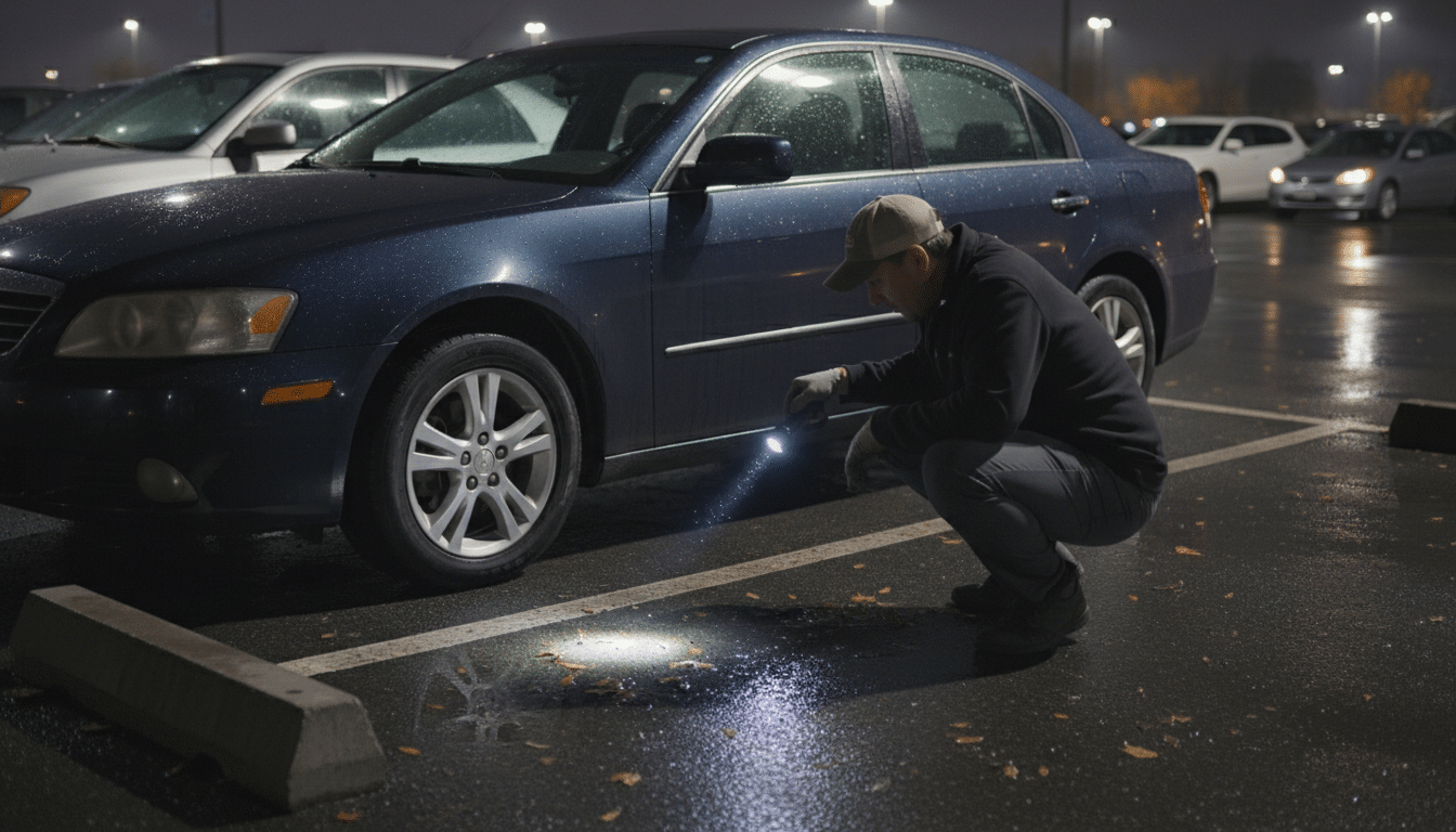 des automobilistes préoccupés suite à une alerte de la gendarmerie les incitant à vérifier le sol sous leur véhicule pour prévenir tout danger potentiel.
