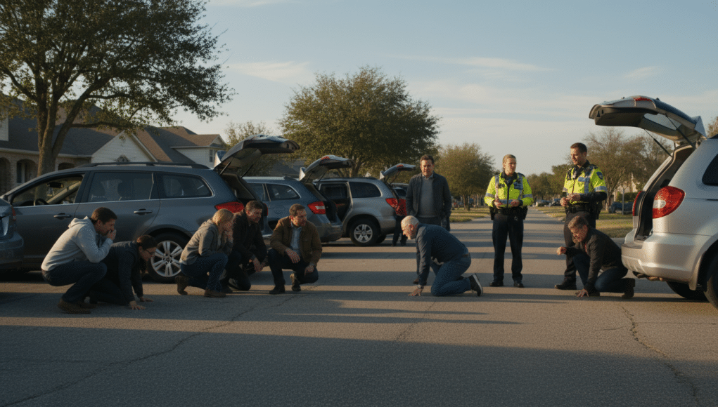 Automobilistes inquiets après une alerte de la gendarmerie les invitant à contrôler le sol sous leur voiture automobilistes inquiets suite à une alerte de la gendarmerie les incitant à vérifier le sol sous leur voiture pour des raisons de sécurité.