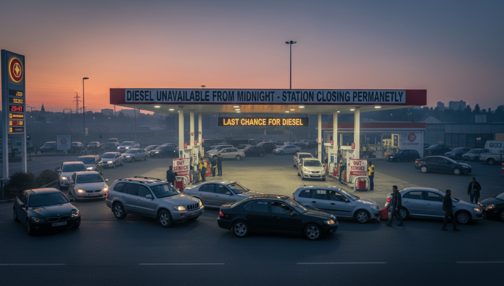 Panique chez les automobilistes : le diesel disparaîtra plus vite que prévu, dernière station fermée le 30 octobre 2025 panique chez les automobilistes : la fin du diesel s'accélère avec la fermeture de la dernière station prévue le 30 octobre 2025. préparez-vous au changement dès maintenant.