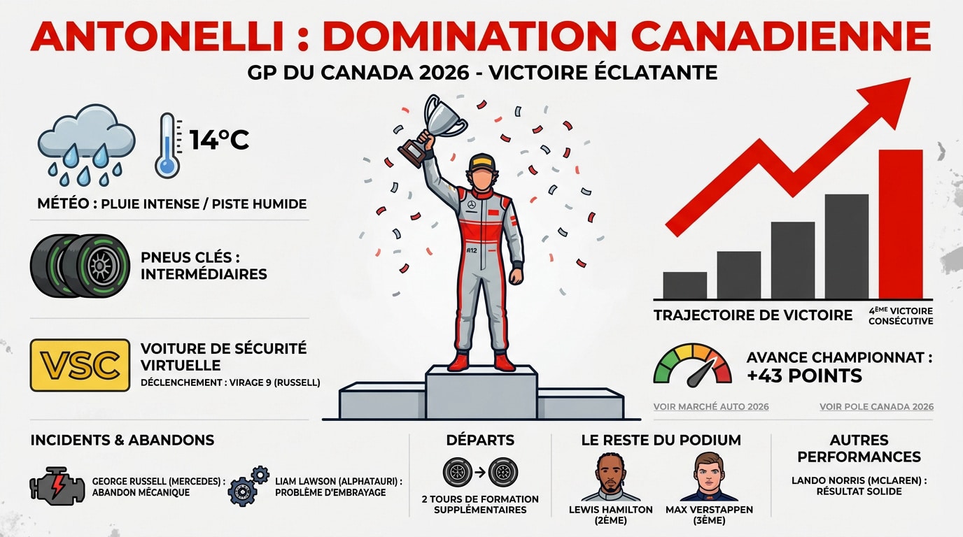 Kimi Antonelli au volant de sa Mercedes lors du Grand Prix du Canada 2026