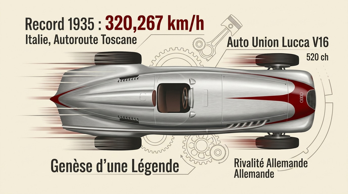 Reconstitution de l'Auto Union Lucca V16, la Flèche d'argent de 1935