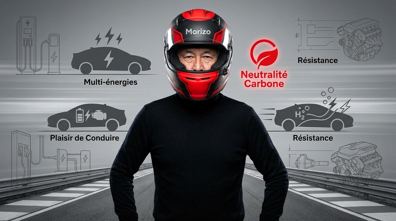 Akio Toyoda alias Morizo pilotant une voiture de sport Toyota sur circuit