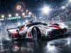 Toyota Mans 2026 : Le sacre de la TR010 face à Ferrari Une voiture de course Toyota TR010 numéro 7 franchissant la ligne d'arrivée sous un feu d'artifice au Mans.