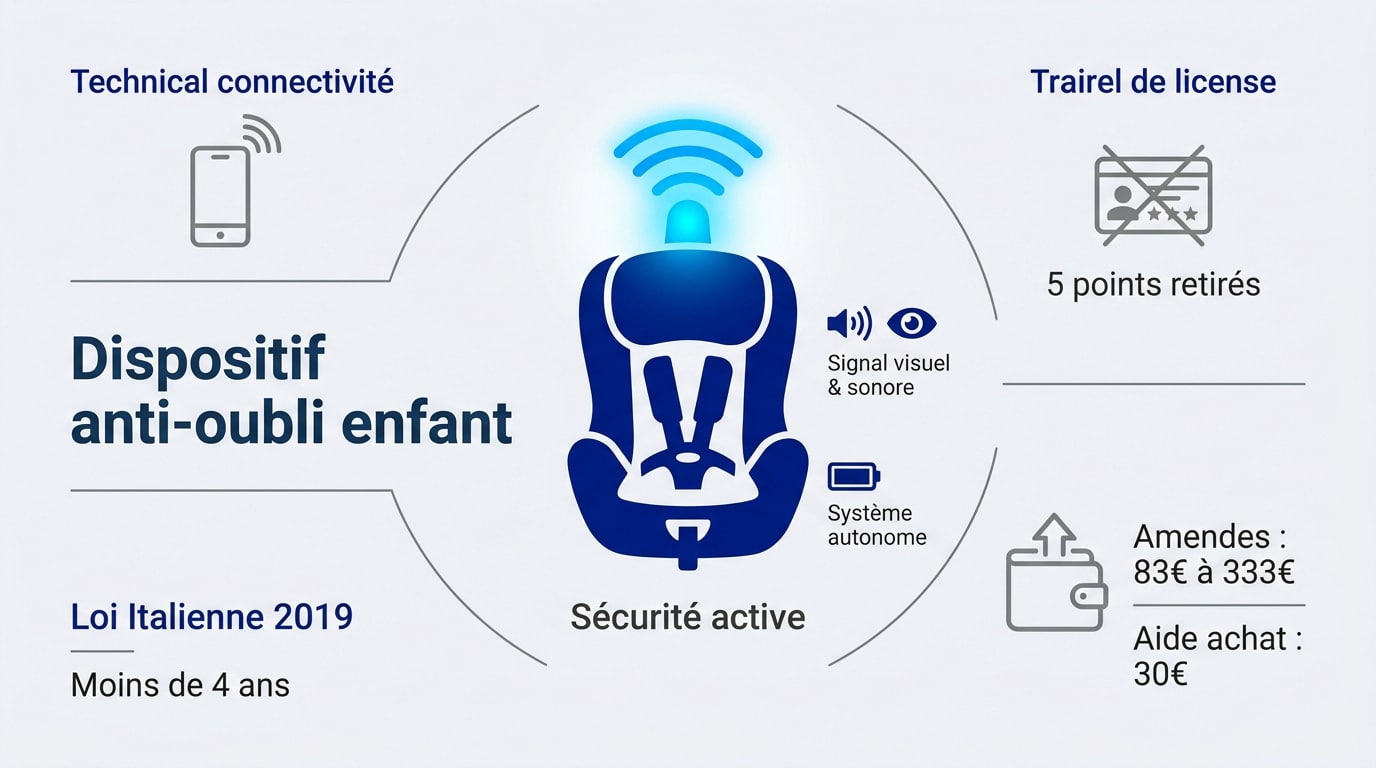 Siège auto équipé d'un capteur de pression anti-oubli connecté