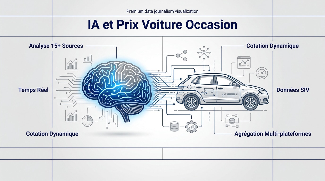 Interface d'intelligence artificielle analysant les prix des voitures d'occasion